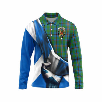 Snodgrass Tartan Long Sleeve Polo Shirt with Family Crest Scotland Patriotic Style Unisex - Tartan Vibes Clothing