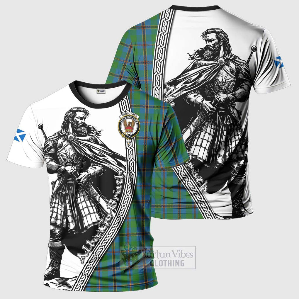 Tartan Vibes Clothing Snodgrass Tartan Clan Crest T-Shirt with Highlander Warrior Celtic Style