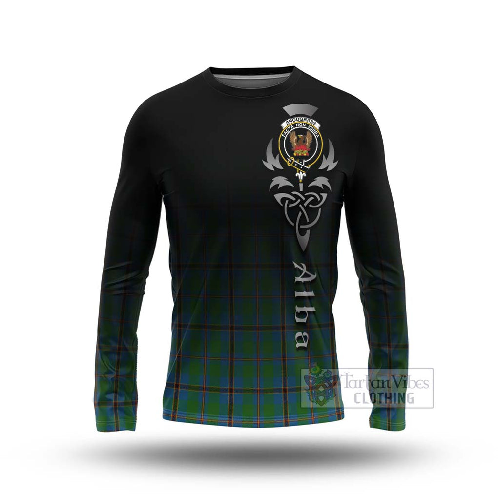 Tartan Vibes Clothing Snodgrass Tartan Long Sleeve T-Shirt Featuring Alba Gu Brath Family Crest Celtic Inspired