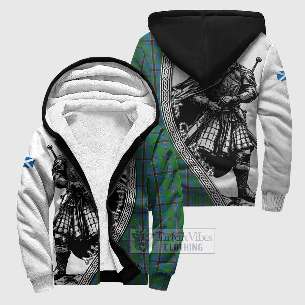 Tartan Vibes Clothing Snodgrass Tartan Clan Crest Sherpa Hoodie with Highlander Warrior Celtic Style