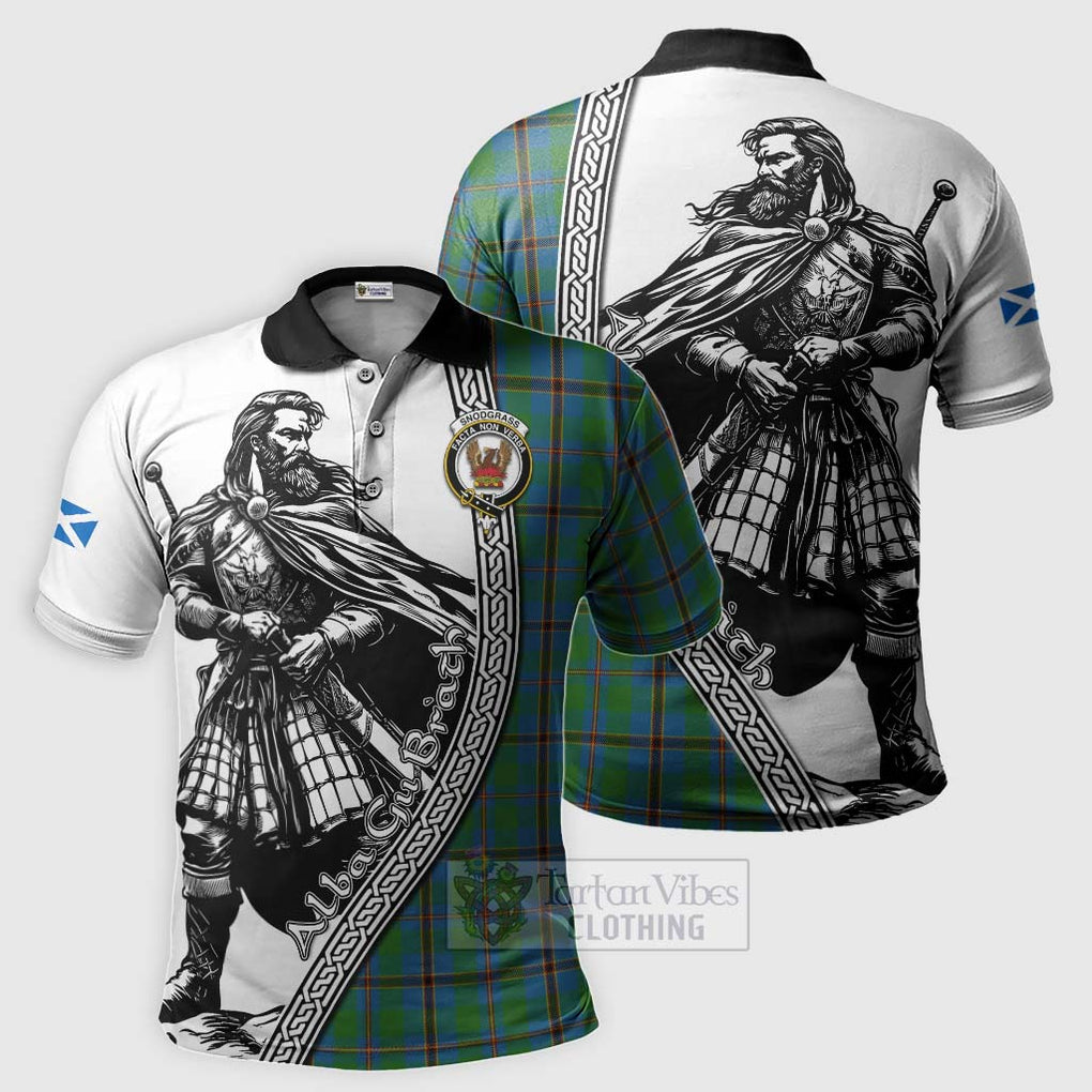 Tartan Vibes Clothing Snodgrass Tartan Clan Crest Polo Shirt with Highlander Warrior Celtic Style