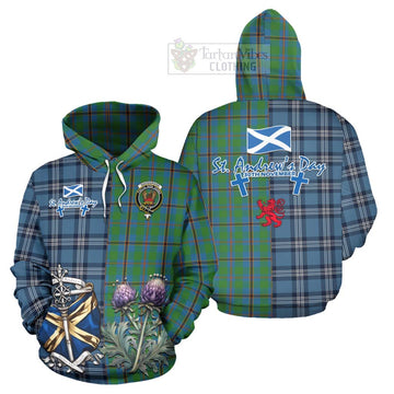 Snodgrass Tartan Hoodie Happy St. Andrew's Day Half Tartan Style