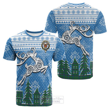 Snodgrass Clan Christmas Cotton T-shirt Celtic Reindeer Style