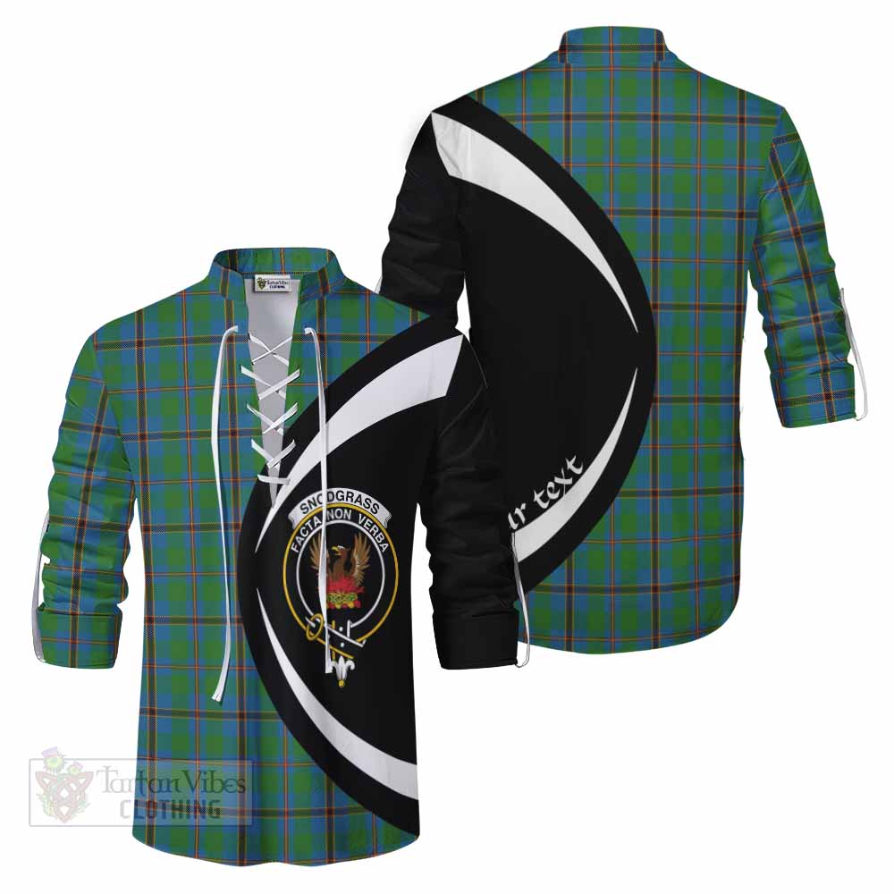 Tartan Vibes Clothing Snodgrass Tartan Ghillie Kilt Shirt with Family Crest Circle Style