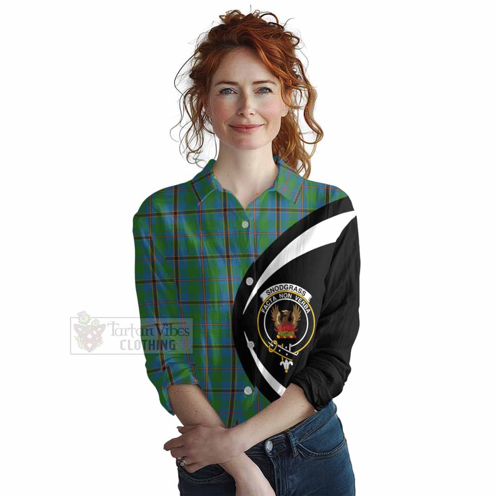 Tartan Vibes Clothing Snodgrass Tartan Women's Casual Shirt with Family Crest Circle Style