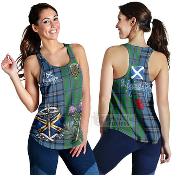 Snodgrass Tartan Women's Racerback Tanks Happy St. Andrew's Day Half Tartan Style