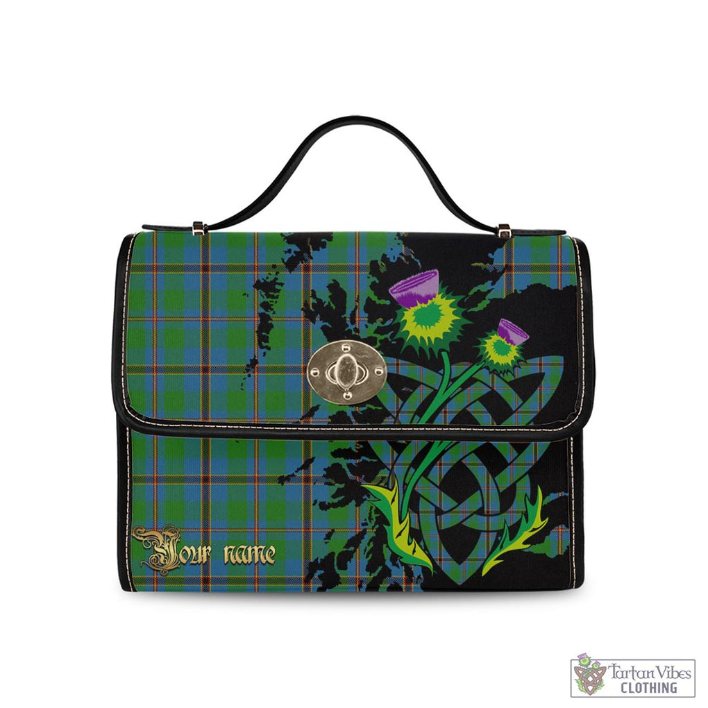 Tartan Vibes Clothing Snodgrass Tartan Waterproof Canvas Bag with Scotland Map and Thistle Celtic Accents