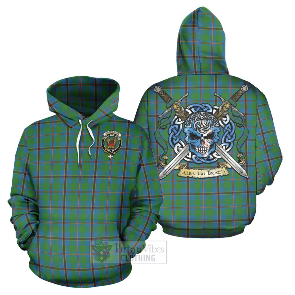 Tartan Vibes Clothing Snodgrass Tartan Hoodie with Family Crest Celtic Skull Style