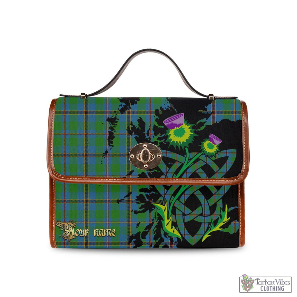 Tartan Vibes Clothing Snodgrass Tartan Waterproof Canvas Bag with Scotland Map and Thistle Celtic Accents