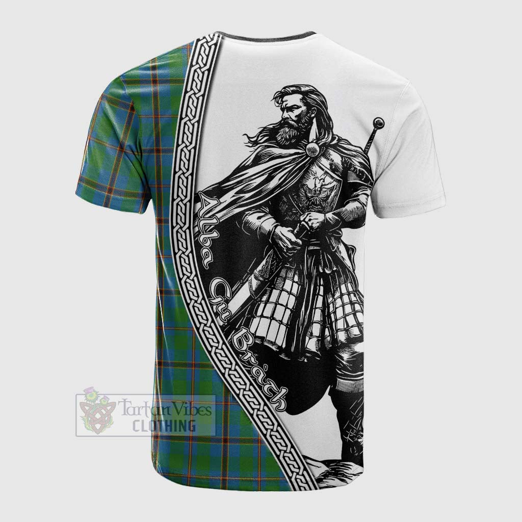 Tartan Vibes Clothing Snodgrass Tartan Clan Crest Cotton T-shirt with Highlander Warrior Celtic Style