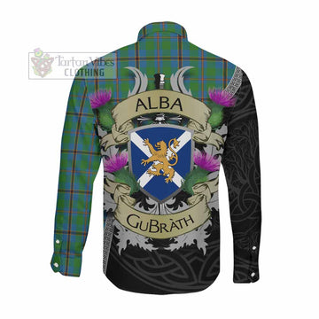 Snodgrass Tartan Family Crest Long Sleeve Button Shirt Lion Rampant Royal Thistle Shield Celtic Inspired Men's Shirt - Tartan Vibes Clothing