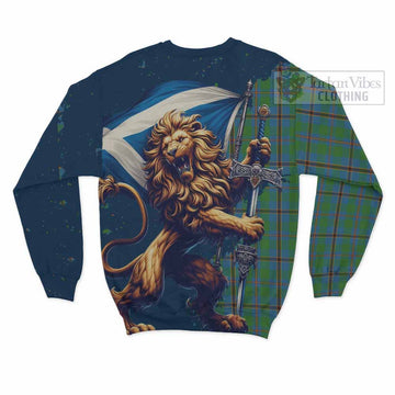 Snodgrass Tartan Family Crest Sweatshirt with Scottish Majestic Lion