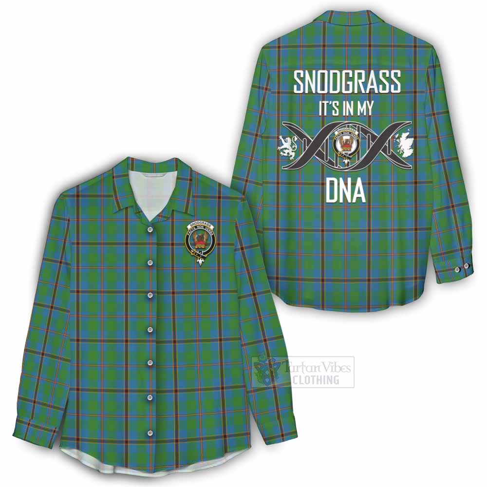 Tartan Vibes Clothing Snodgrass Tartan Women's Casual Shirt with Family Crest DNA In Me Style