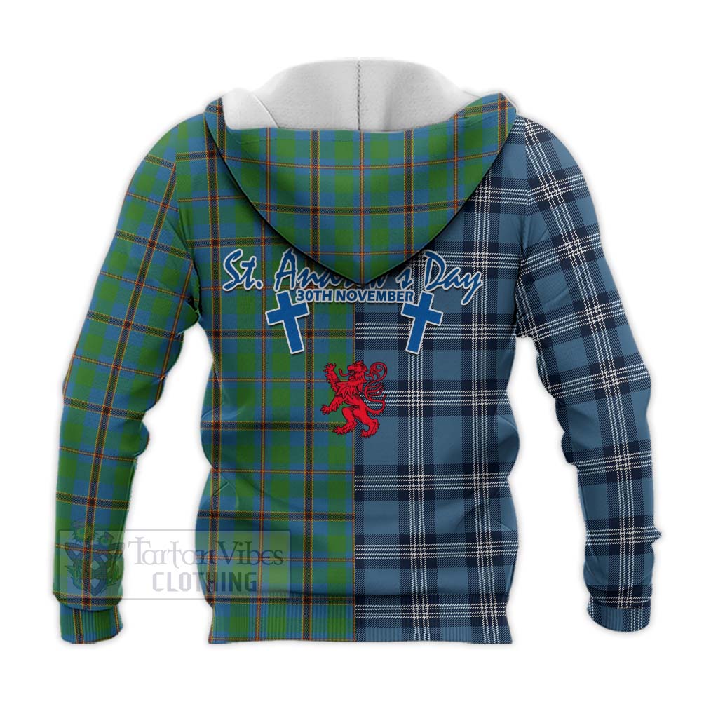 Tartan Vibes Clothing Snodgrass Tartan Knitted Hoodie Happy St. Andrew's Day Half Tartan Style