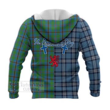 Snodgrass Tartan Knitted Hoodie Happy St. Andrew's Day Half Tartan Style