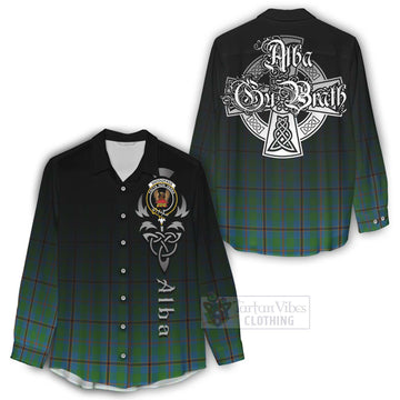 Snodgrass Tartan Women's Casual Shirt Featuring Alba Gu Brath Family Crest Celtic Inspired