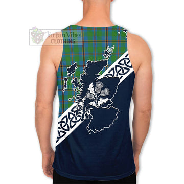 Snodgrass Tartan Men's Tank Top Featuring Thistle and Scotland Map