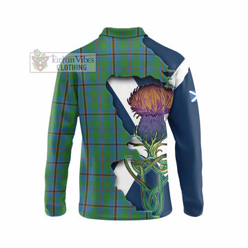 Snodgrass Tartan Family Crest Long Sleeve Polo Shirt Scottish Thistle Celtic Inspired - Tartan Vibes Clothing