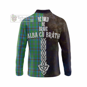 Snodgrass Tartan Family Crest Long Sleeve Polo Shirt Alba Gu Brath Be Brave Lion Ancient Style - Tartan Vibes Clothing