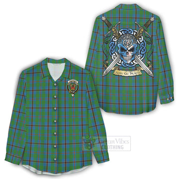 Snodgrass Tartan Women's Casual Shirt with Family Crest Celtic Skull Style