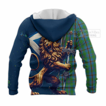 Snodgrass Tartan Family Crest Knitted Hoodie with Scottish Majestic Lion