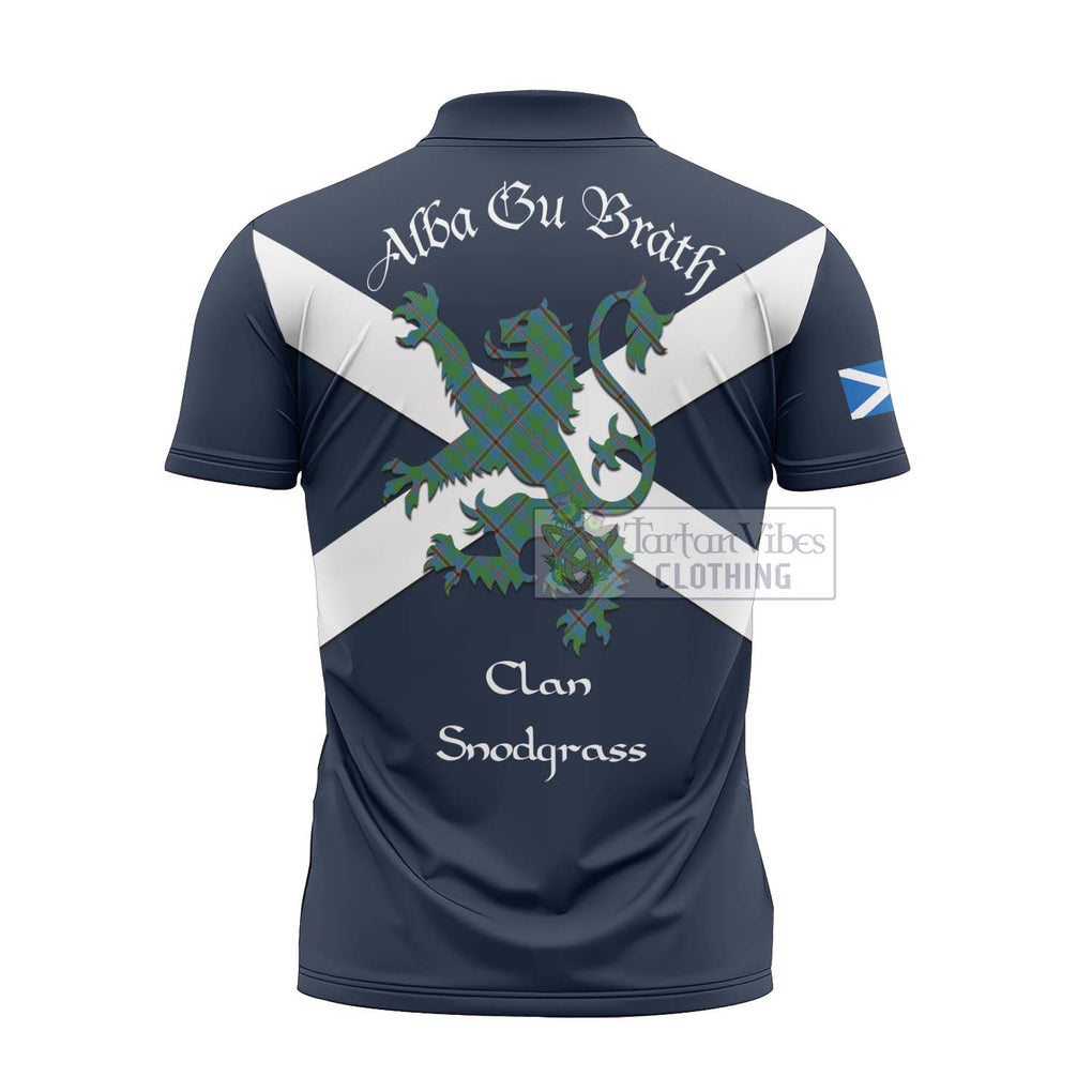 Tartan Vibes Clothing Snodgrass Tartan Lion Rampant Zipper Polo Shirt – Proudly Display Your Heritage with Alba Gu Brath and Clan Name