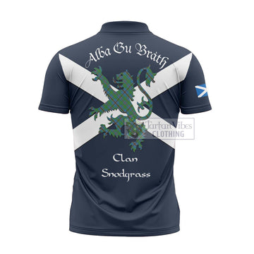 Snodgrass Tartan Lion Rampant Zipper Polo Shirt Proudly Display Your Heritage with Alba Gu Brath and Clan Name