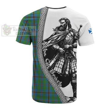 Snodgrass Tartan Clan Crest Cotton T-shirt with Highlander Warrior Celtic Style