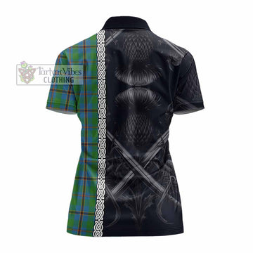 Snodgrass Tartan Women's Polo Shirt with Family Crest Cross Sword Thistle Celtic Vibes - Tartan Vibes Clothing