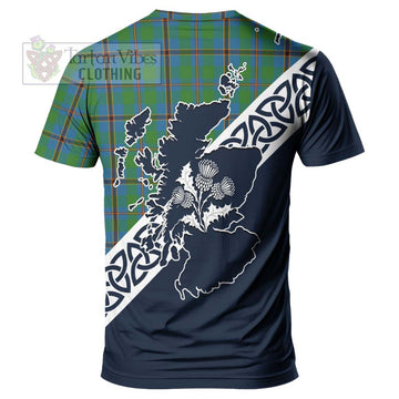 Snodgrass Tartan T-Shirt Featuring Thistle and Scotland Map