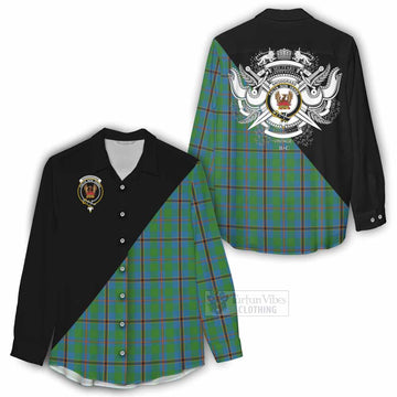 Snodgrass Tartan Women's Casual Shirt with Family Crest and Military Logo Style