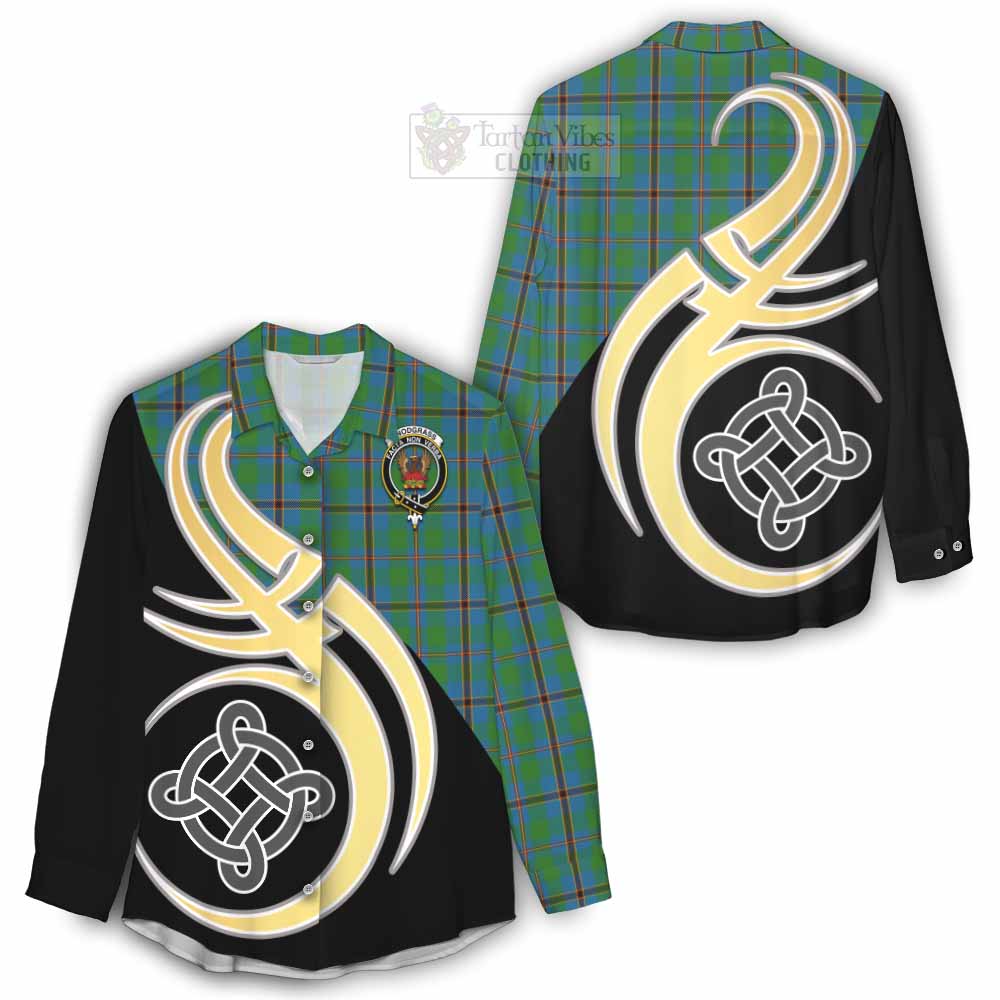 Tartan Vibes Clothing Snodgrass Tartan Women's Casual Shirt with Family Crest and Celtic Symbol Style