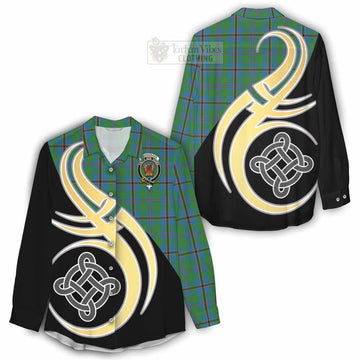 Snodgrass Tartan Women's Casual Shirt with Family Crest and Celtic Symbol Style