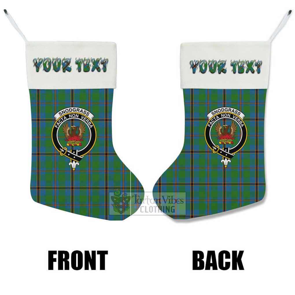 Tartan Vibes Clothing Snodgrass Tartan Family Crest Christmas Stocking with Personalized Text