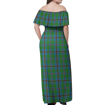 Snodgrass Tartan Off Shoulder Long Dress
