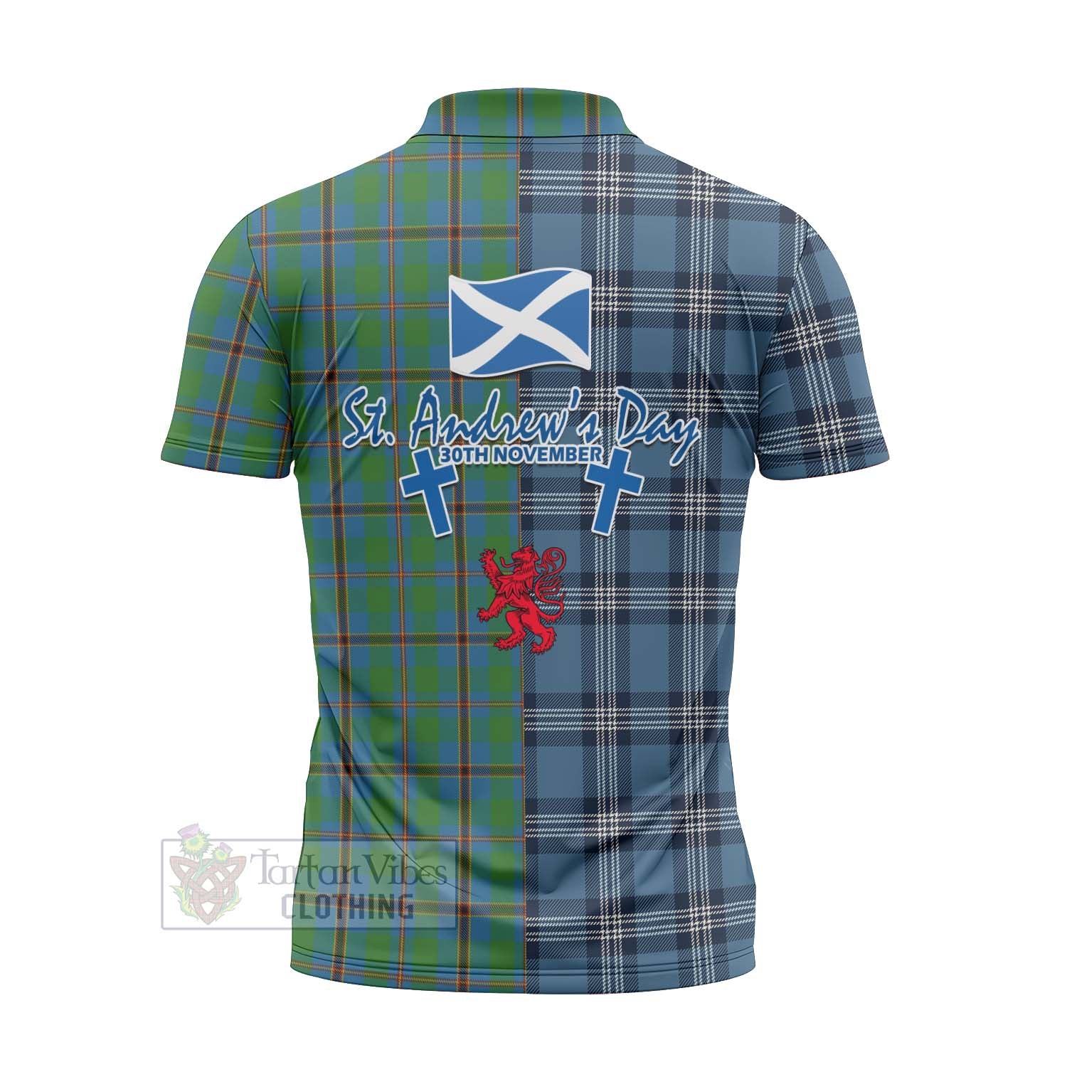 Tartan Vibes Clothing Snodgrass Tartan Zipper Polo Shirt Happy St. Andrew's Day Half Tartan Style