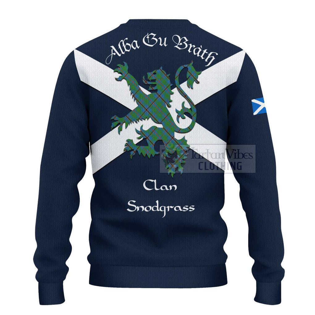 Tartan Vibes Clothing Snodgrass Tartan Lion Rampant Knitted Sweater – Proudly Display Your Heritage with Alba Gu Brath and Clan Name