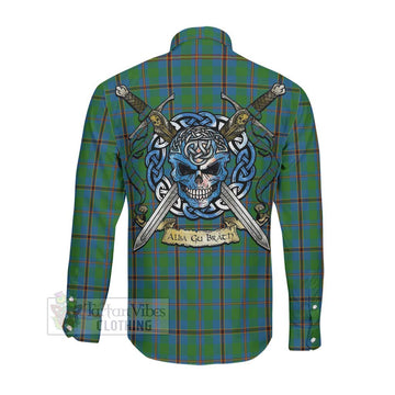 Snodgrass Tartan Long Sleeve Button Shirt with Family Crest Celtic Skull Style