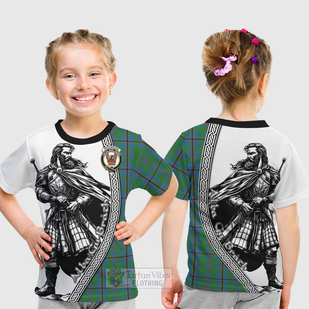 Tartan Vibes Clothing Snodgrass Tartan Clan Crest Kid T-Shirt with Highlander Warrior Celtic Style