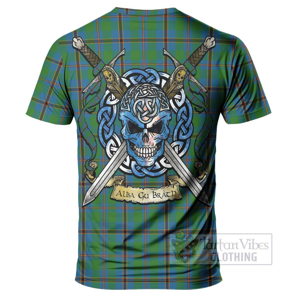 Tartan Vibes Clothing Snodgrass Tartan T-Shirt with Family Crest Celtic Skull Style