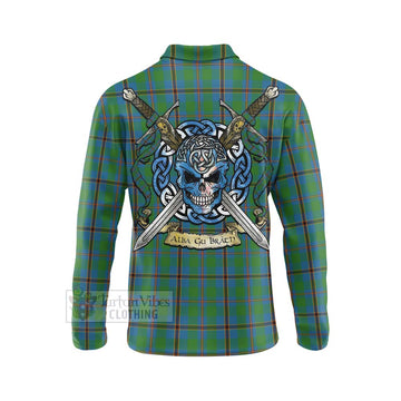 Snodgrass Tartan Long Sleeve Polo Shirt with Family Crest Celtic Skull Style