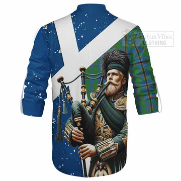 Snodgrass Tartan Ghillie Kilt Shirt with Family Crest Scottish Bagpiper Vibes - Tartan Vibes Clothing