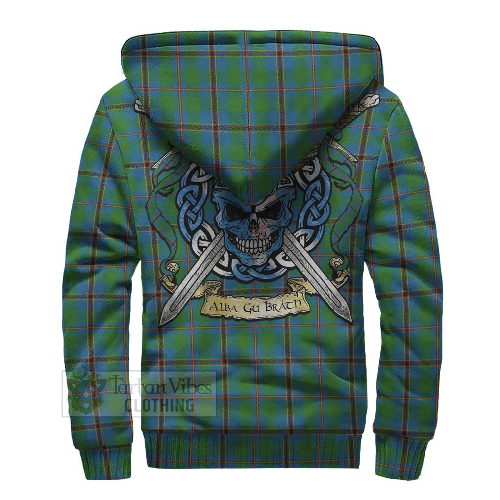 Tartan Vibes Clothing Snodgrass Tartan Sherpa Hoodie with Family Crest Celtic Skull Style