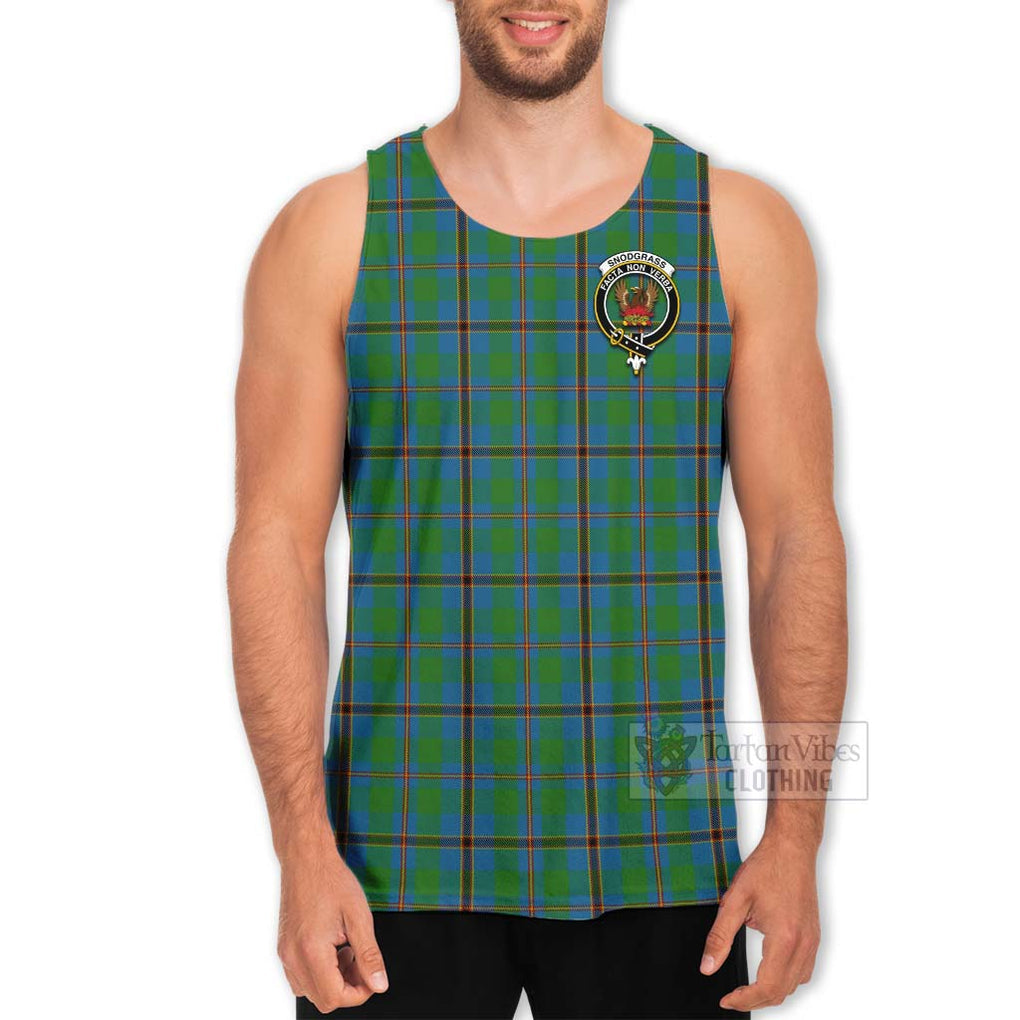 Tartan Vibes Clothing Snodgrass Tartan Men's Tank Top with Family Crest Celtic Skull Style