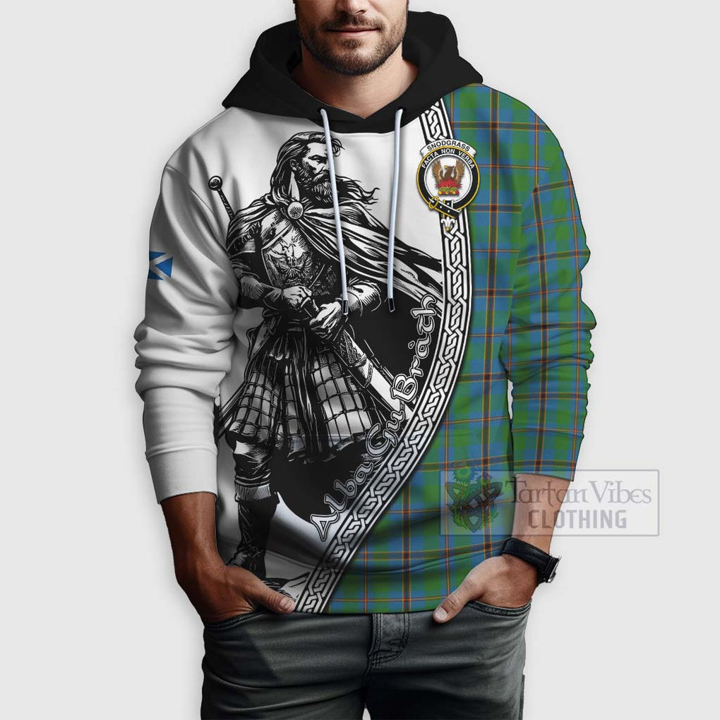 Tartan Vibes Clothing Snodgrass Tartan Clan Crest Hoodie with Highlander Warrior Celtic Style