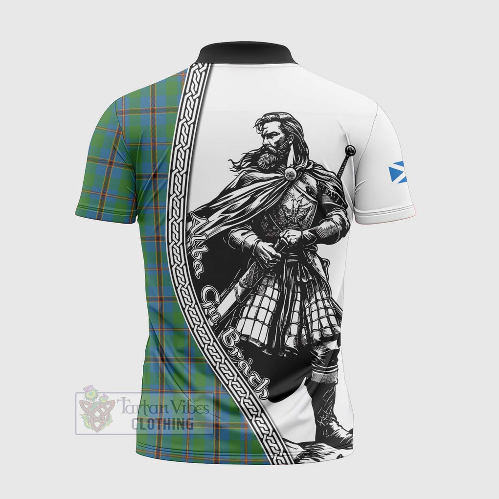 Tartan Vibes Clothing Snodgrass Tartan Clan Crest Zipper Polo Shirt with Highlander Warrior Celtic Style