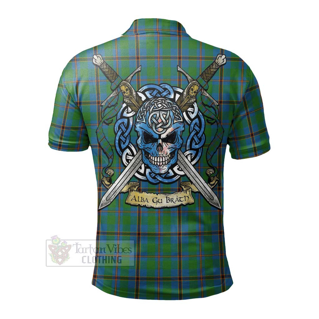 Tartan Vibes Clothing Snodgrass Tartan Polo Shirt with Family Crest Celtic Skull Style