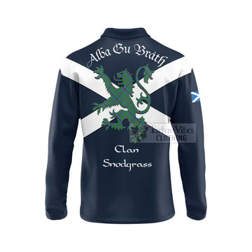 Snodgrass Tartan Lion Rampant Long Sleeve Polo Shirt Proudly Display Your Heritage with Alba Gu Brath and Clan Name - Tartan Vibes Clothing