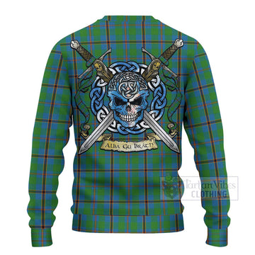 Snodgrass Tartan Ugly Sweater with Family Crest Celtic Skull Style