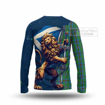 Snodgrass Tartan Family Crest Long Sleeve T-Shirt with Scottish Majestic Lion - Tartan Vibes Clothing